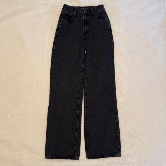 Denim Forum Denim - Denim Forum The Farrah Hi-Rise Wide Jean - Black